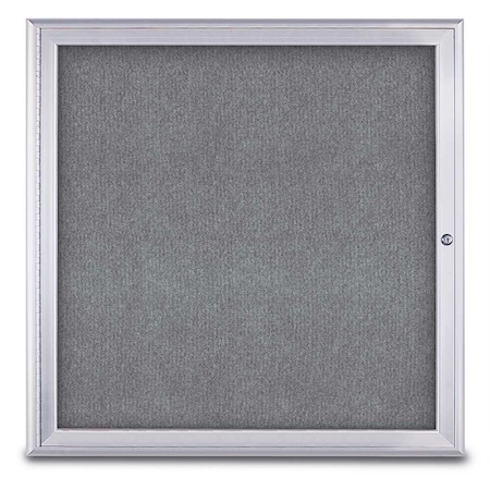 United Visual Products Sliding Door Indoor Enclosed Corkboard, 9 UV9030ACS-BRONZE-AMETHY